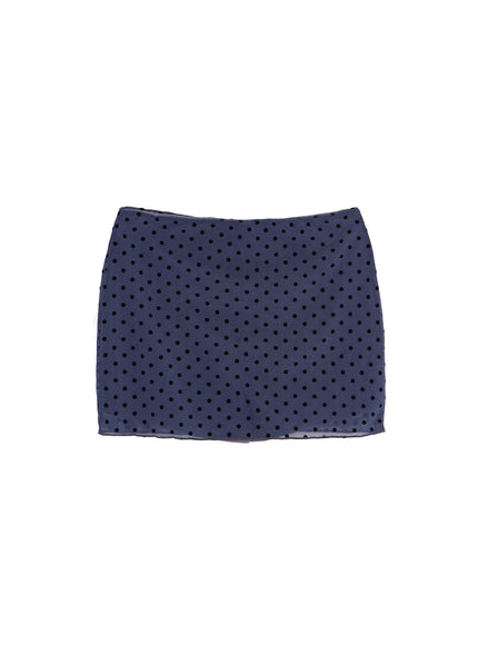 sheer-dot-mini-skirt-cu501 / Dark blue