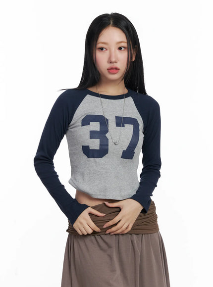 raglan-37-long-sleeve-tee-cj515 / Dark blue
