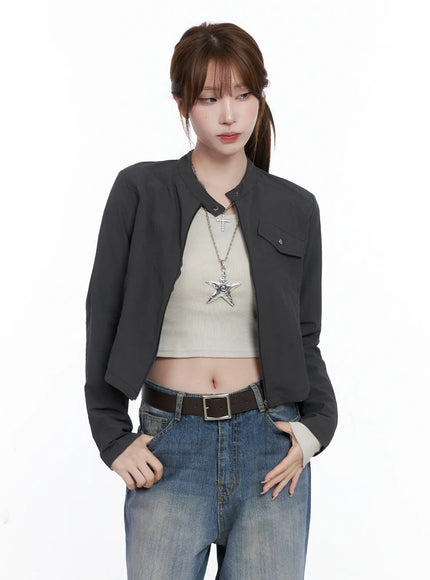 slim-fit-biker-jacket-cg529 / Dark gray