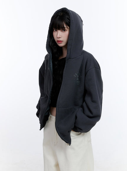graphic-oversized-hooded-sweatshirt-cd419 / Dark gray
