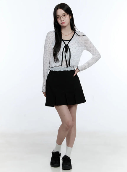 banded-pleated-mini-skirt-cg513
