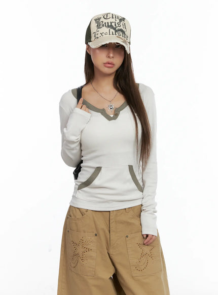 long-sleeve-contrast-trim-hoodie-cs504