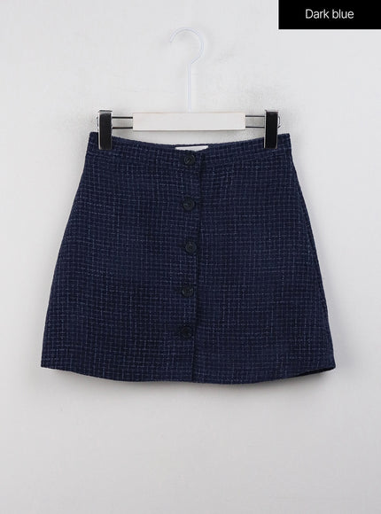 checkered-buttoned-mini-skirt-cj408