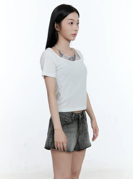 layered-plaid-halter-top-cg501