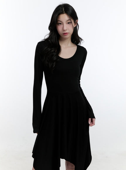 flared-asymmetric-long-sleeve-midi-dress-cj522