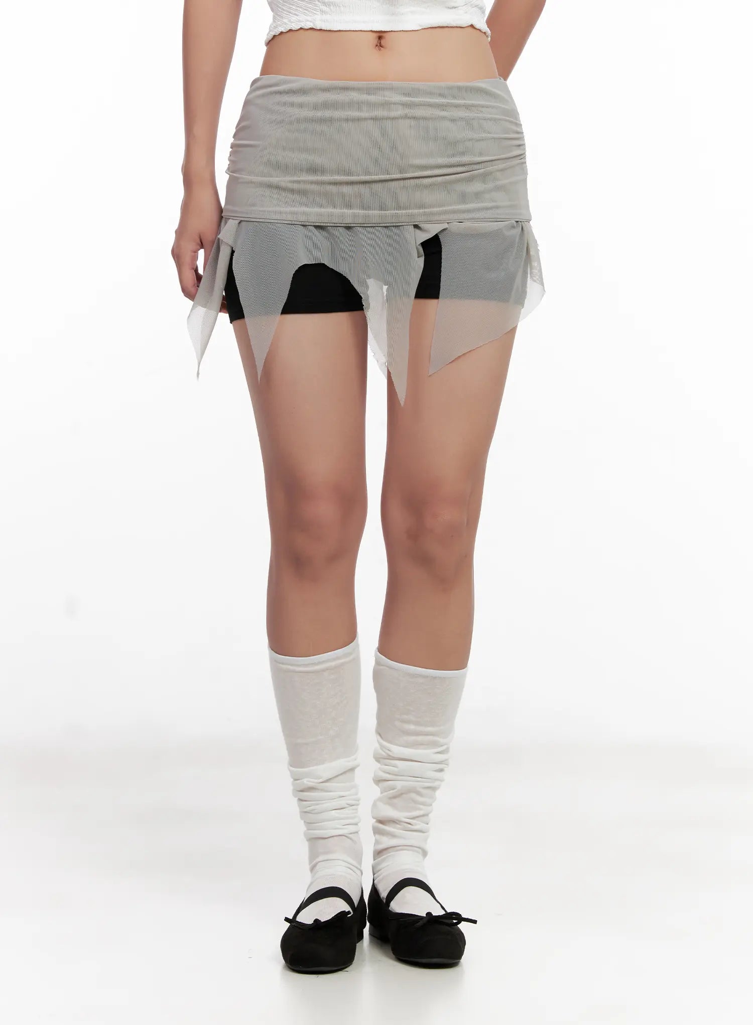 sheer-frill-asymmetric-mini-skirt-cl518