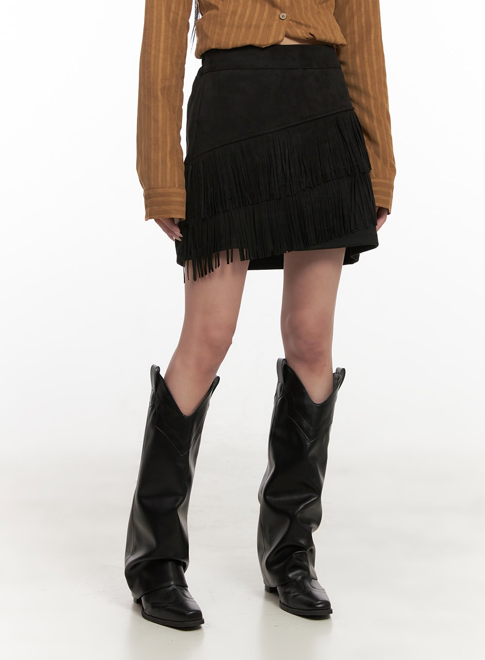 fringe-flare-mini-skirt-cd409