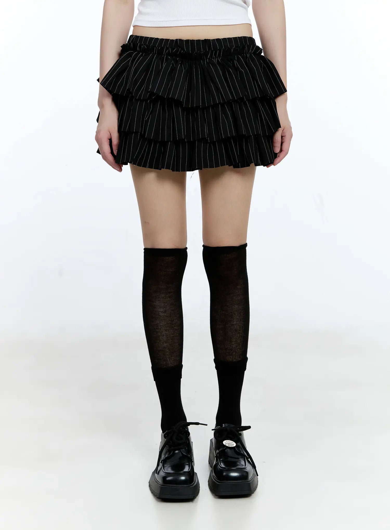 tiered-stripe-mini-skirt-cg507