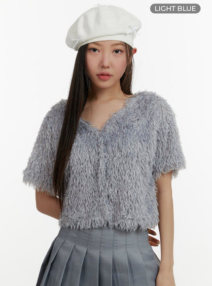 faux-fur-v-neck-cardigan-oy413