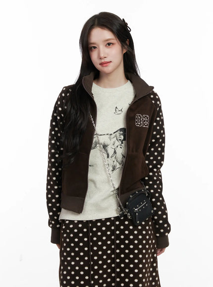 fleece-polka-dot-track-zip-up-cn527