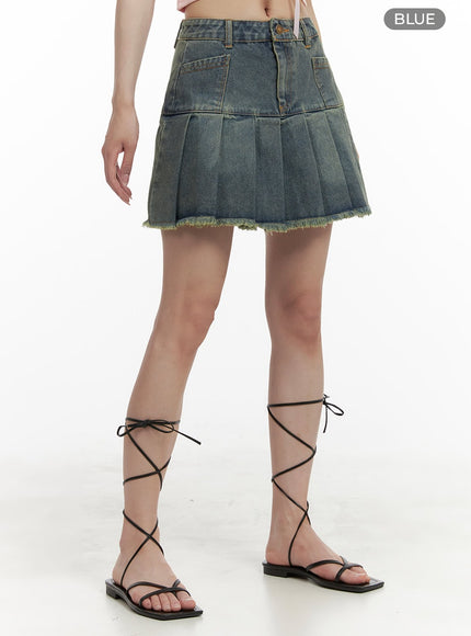 destroyed-pleated-mini-denim-skirt-oa426