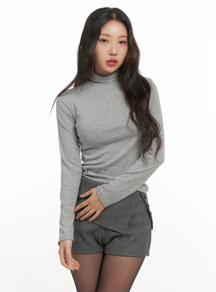 cozychic-long-sleeve-top-cn428 / Gray