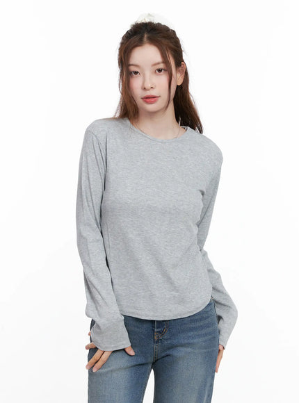 crew-neck-long-sleeve-top-cg520 / Gray
