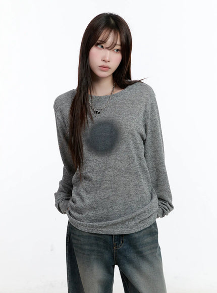 loose-fit-graphic-long-sleeve-tee-cn525 / Gray