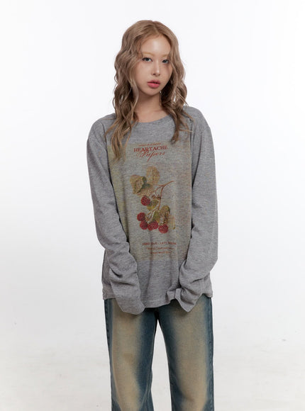 round-neck-loose-fit-tee-cn425 / Gray