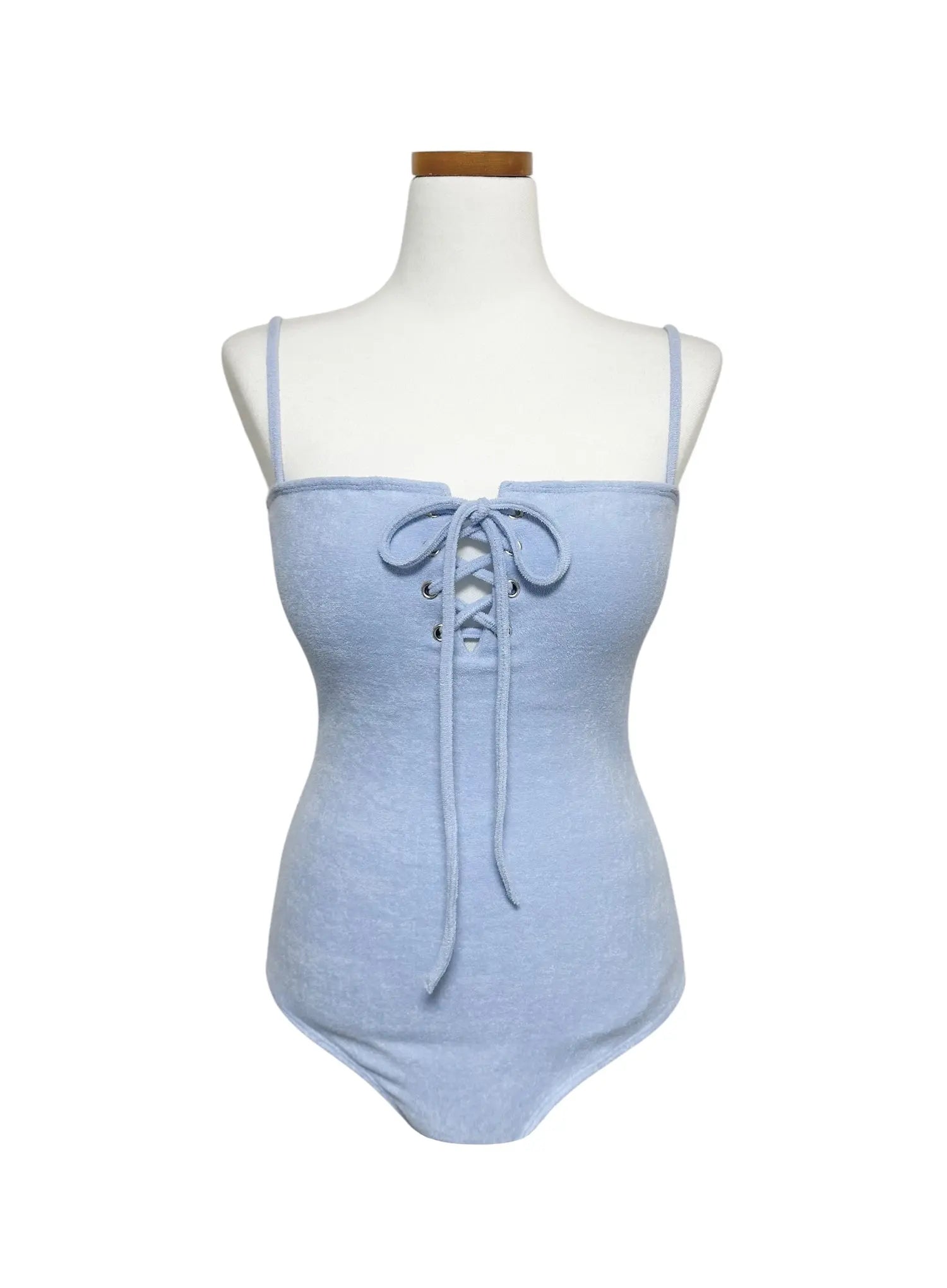 lace-up-one-piece-swimsuit-iy514 / Light blue
