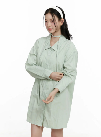 ribbon-waist-shirt-dress-f502 / Mint