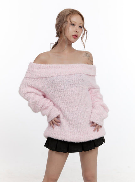 acrylic-dream-solid-sweater-cn425 / Pink