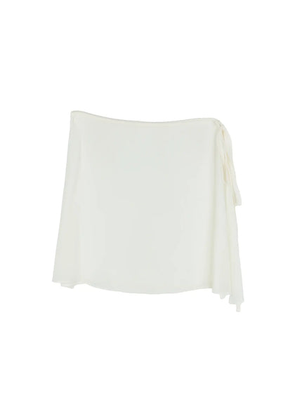 basic-layered-midi-skirt-cc1109 / White