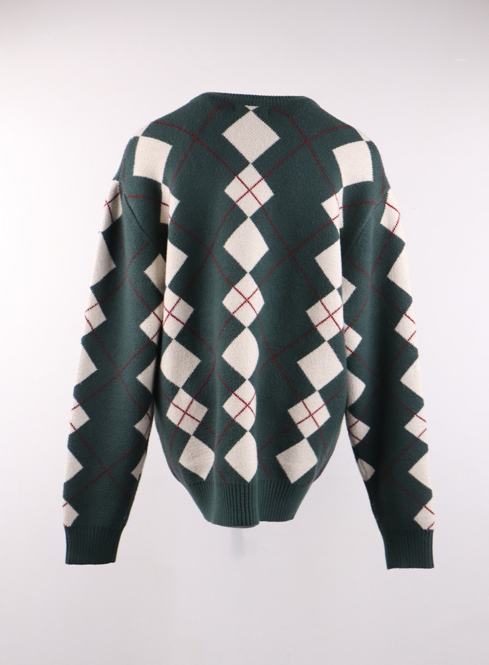 Black Argyle Knit Long Jumper