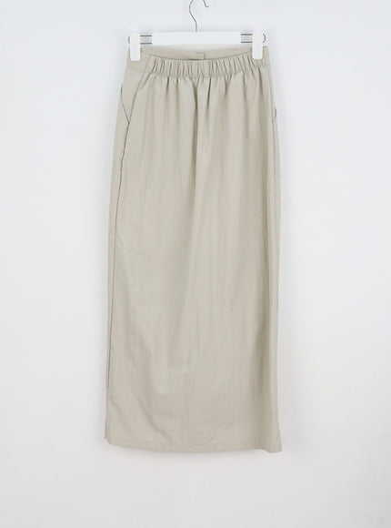 Slit Nylon Maxi Skirt OY310