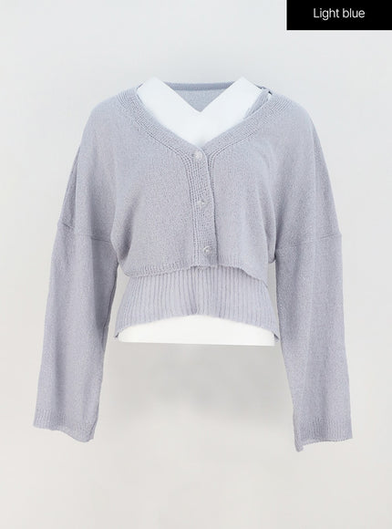 網布上衣和開衫套裝 OY317