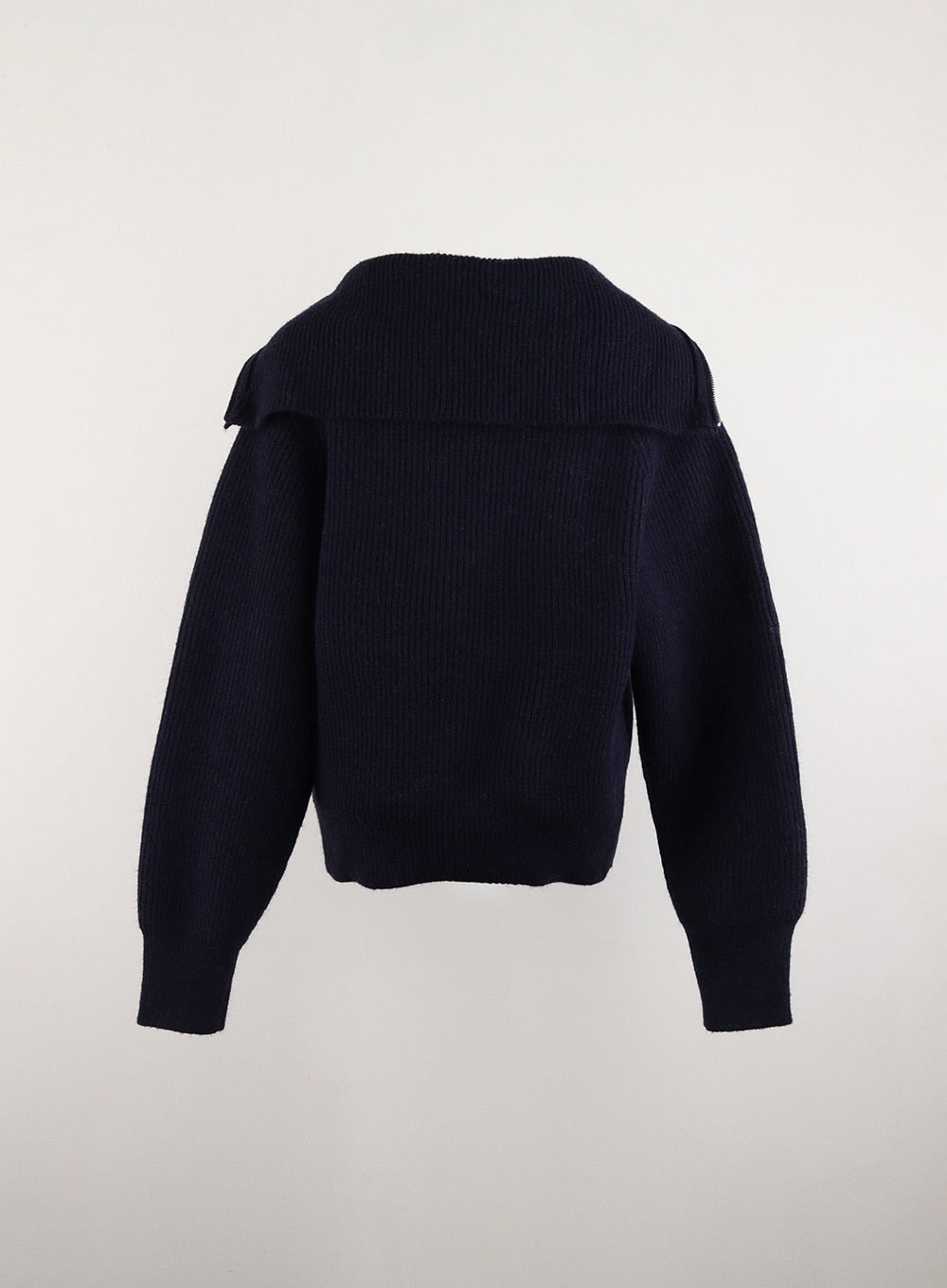 Half Zip Ribbed Knit Sweater OD311