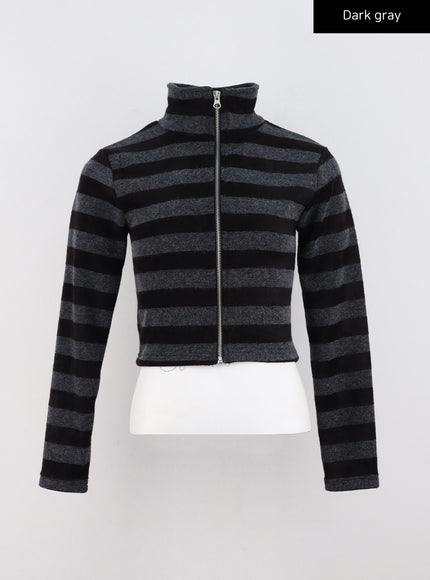 stripe-zip-up-turtleneck-knit-top-co319