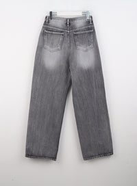 Grey Washed Wide Leg Jeans CO323