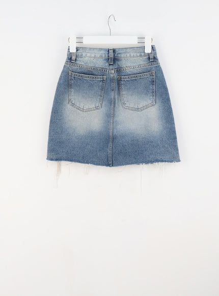 Denim Ripped Mini Skirt CY303