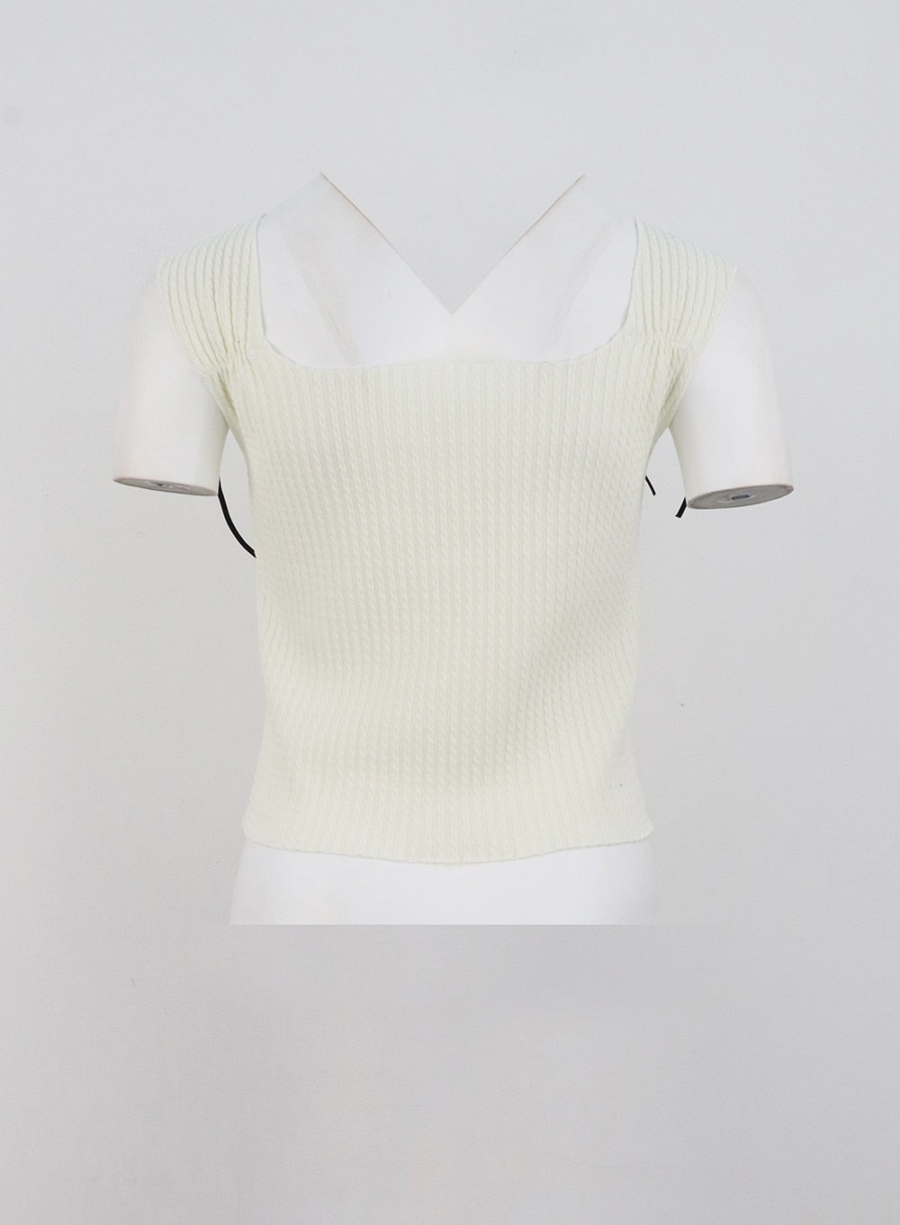 ODD ONE OUT Ribbon Slim Sleeveless Top Set in White