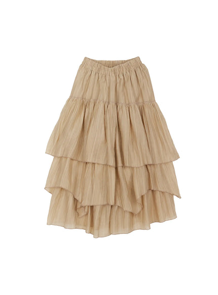 bohemian-tiered-flowy-maxi-skirt-co510 / Beige