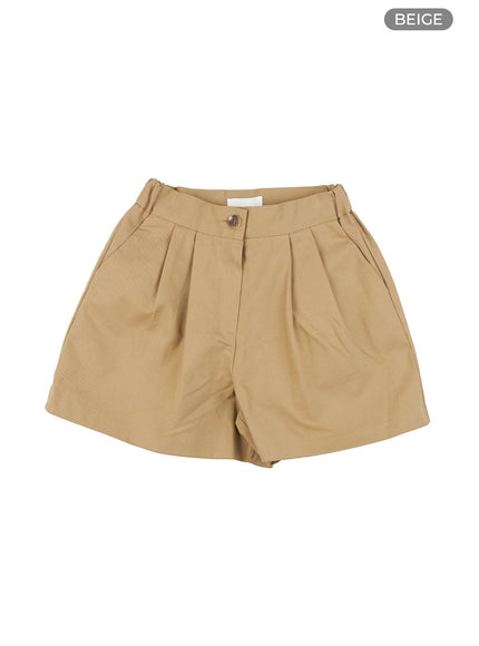 cotton-pintuck-shorts-og412 / Beige