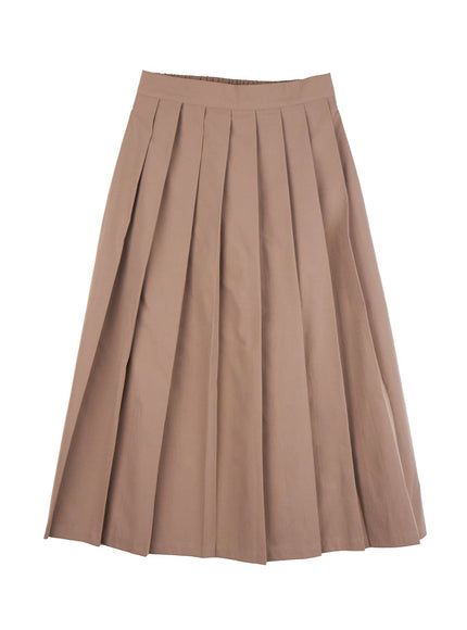 pleated-elegance-maxi-skirt-od403 / Beige