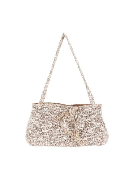 bow-slouchy-shoulder-bag-cl516 / Beige
