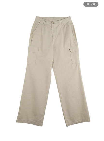 cargo-straight-leg-pants-om404 / Beige