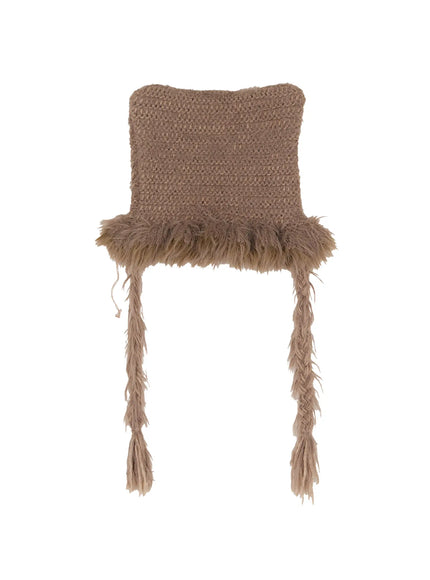 delilah-cat-ear-faux-fur-beanie-co521 / Beige