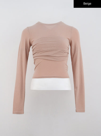 top-layered-long-sleeve-tee-cn328 / Beige