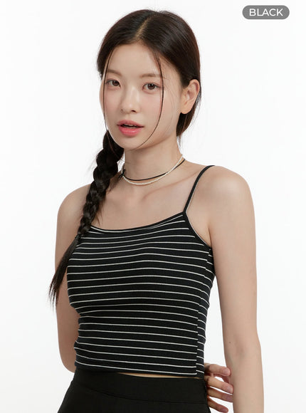 striped-cami-crop-top-ol424 / Black