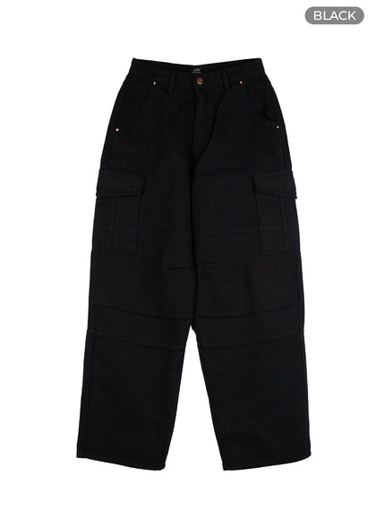 cotton-cargo-loose-fit-pants-cg420 / Black