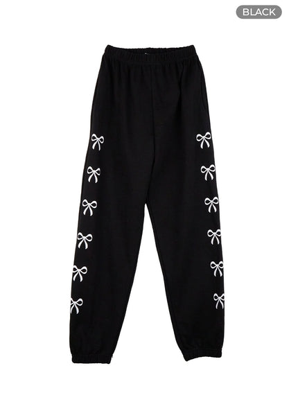 cozy-ribbon-sweatpants-oo421 / Black