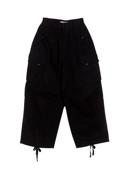 utility-pocket-wide-leg-trousers-cs501 / Black
