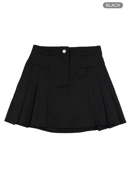 a-line-pleated-mini-skirt-og416 / Black