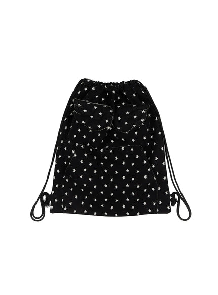starry-angel-drawstring-bag-cd519 / Black