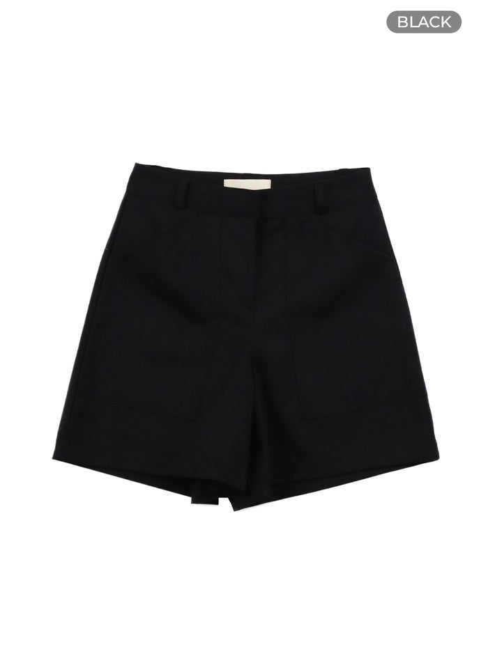 solid-loose-fit-shorts-oa429 / Black