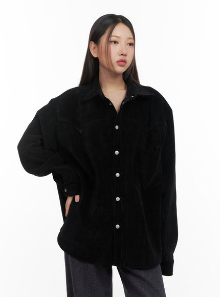 oversize-collar-jacket-cd413 / Black