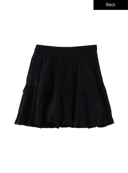 frill-mini-skirt-of408 / Black