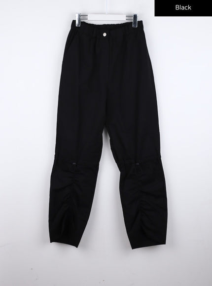 ruched-knee-cargo-pants-co323 / Black