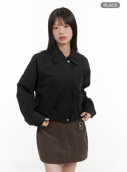 solid-suede-collar-jacket-cg426 / Black