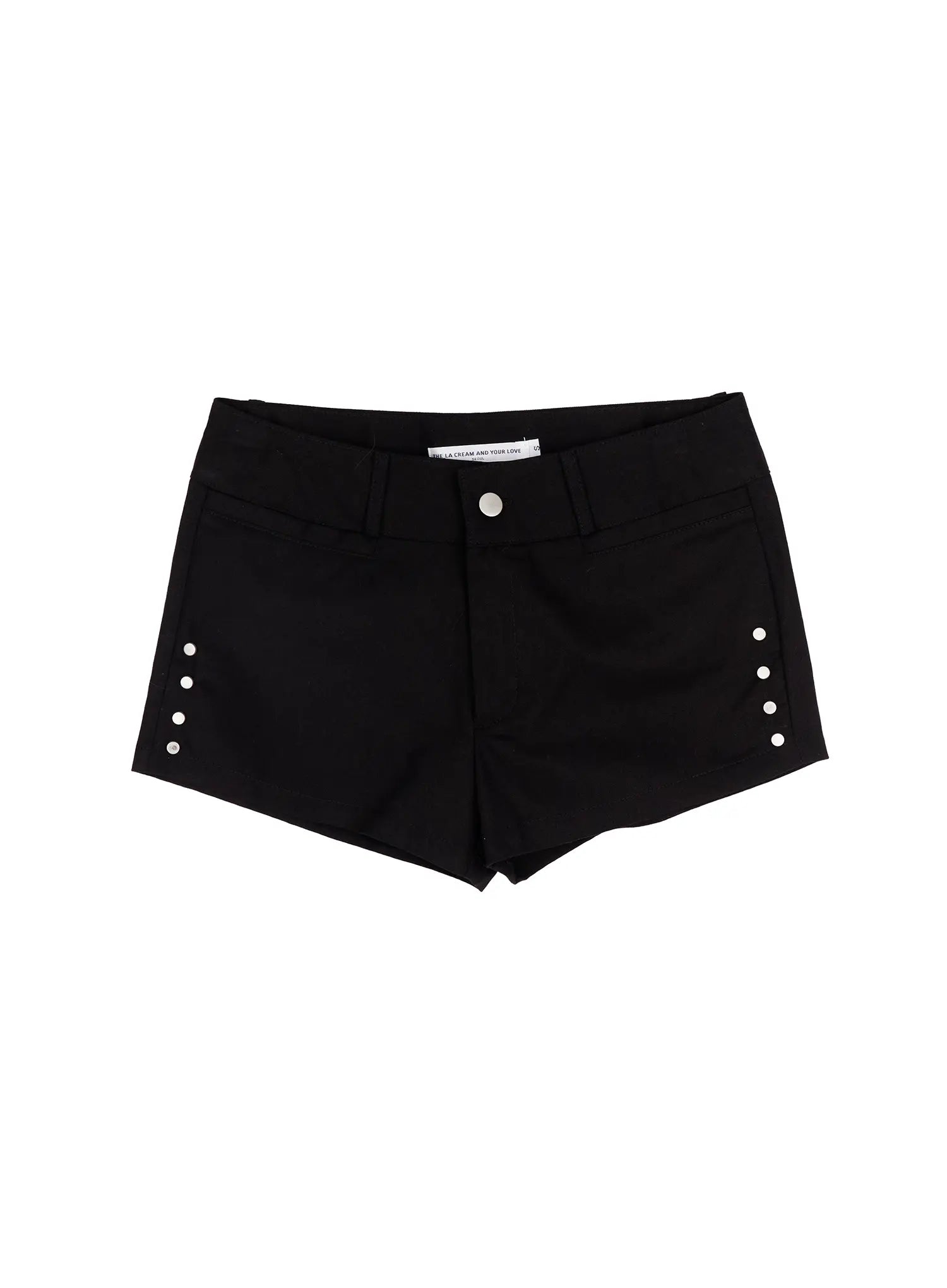 studded-cotton-shorts-ca502 / Black